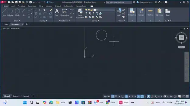 Giao diện autocad 2023