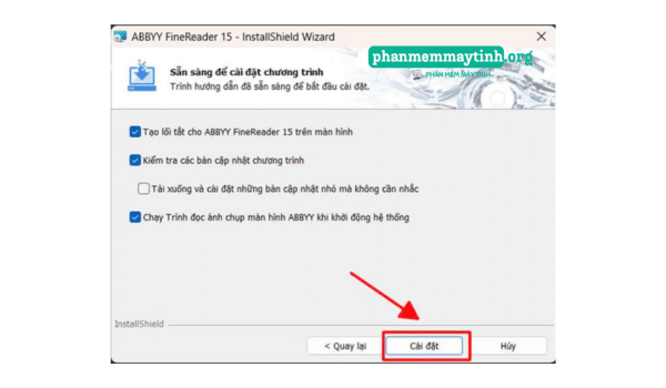 Chọn theo hướng dẫn để cài đặt.
