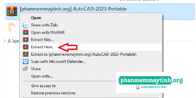 Giải nén file WinRAR vừa tải về máy.