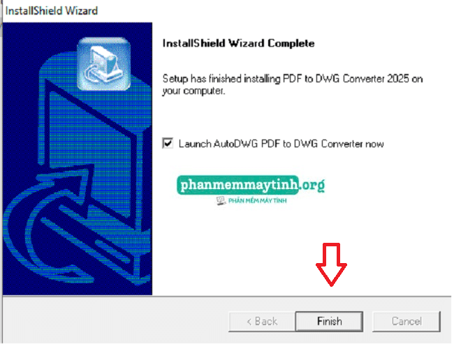 Nhấn "Finish" để hoàn tất.