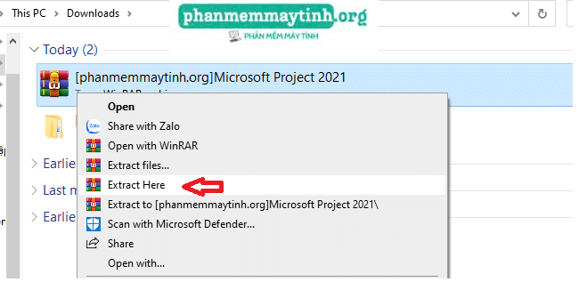 Giải nén file rar vừa tải về máy.