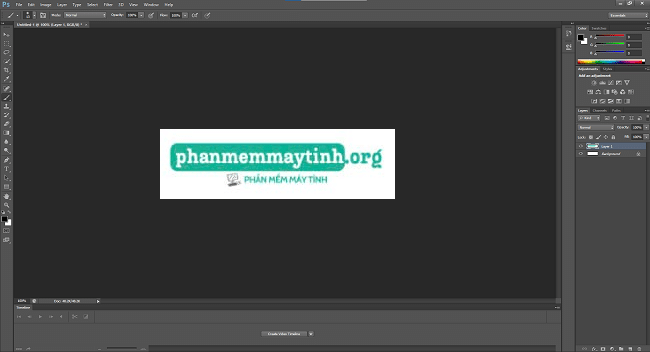 Giao diện chính của phần mềm Photoshop CS6 Portable.