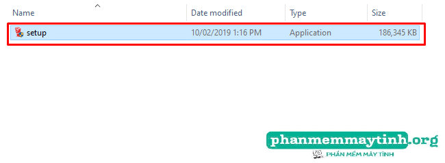 Khởi chạy file vừa giải nén