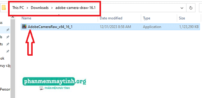 Mở file "Adobe Camera Draw" và cài đặt.