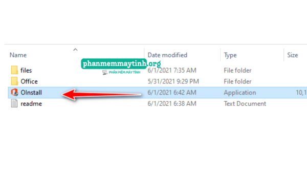 Chạy file OInstall dưới quyền Administrator.