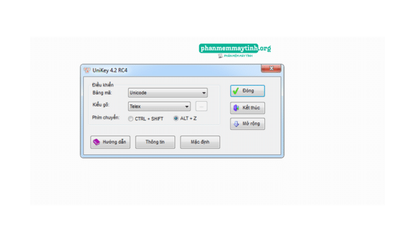 Thiết lập bảng mã, kiểu gõ phù hợp và sử dụng ngay.