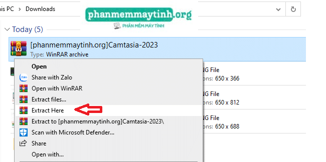 Giải nén file WinRAR vừa tải về máy.