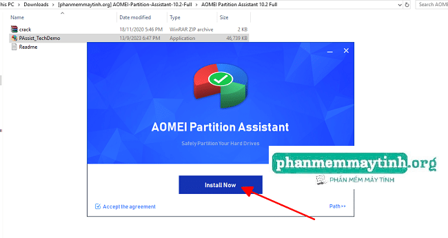 Chọn vào Install