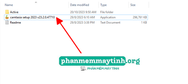 Tiến hành chạy file "camtasia setup 2023 v23.2.0.47710" dưới quyền Administrator