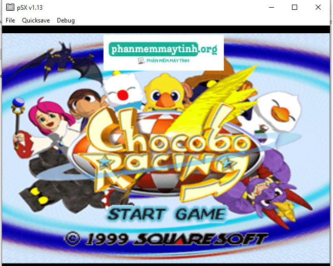 Giao diện chính của game Chocobo Racing.