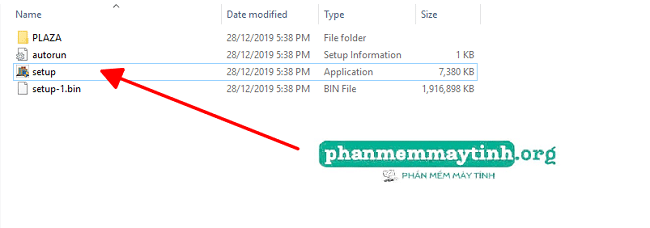 Tiến hành chạy file setup